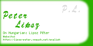 peter lipsz business card