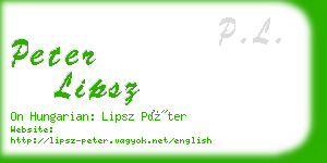 peter lipsz business card